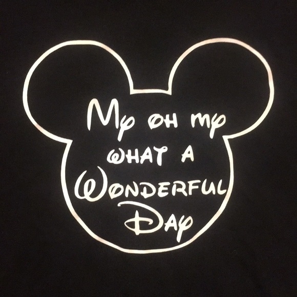 🎯3/$10 Custom white Disney print short-sleeved black tee - Picture 1 of 3